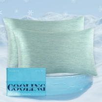 Elegant Comfort Cooling Pillowcase Set for Hot Sleepers, 2-Piece Arc-Chill Pillowcases, Soft, and Reversible Pillow Covers for Hair and Skin, Queen, Mint Green