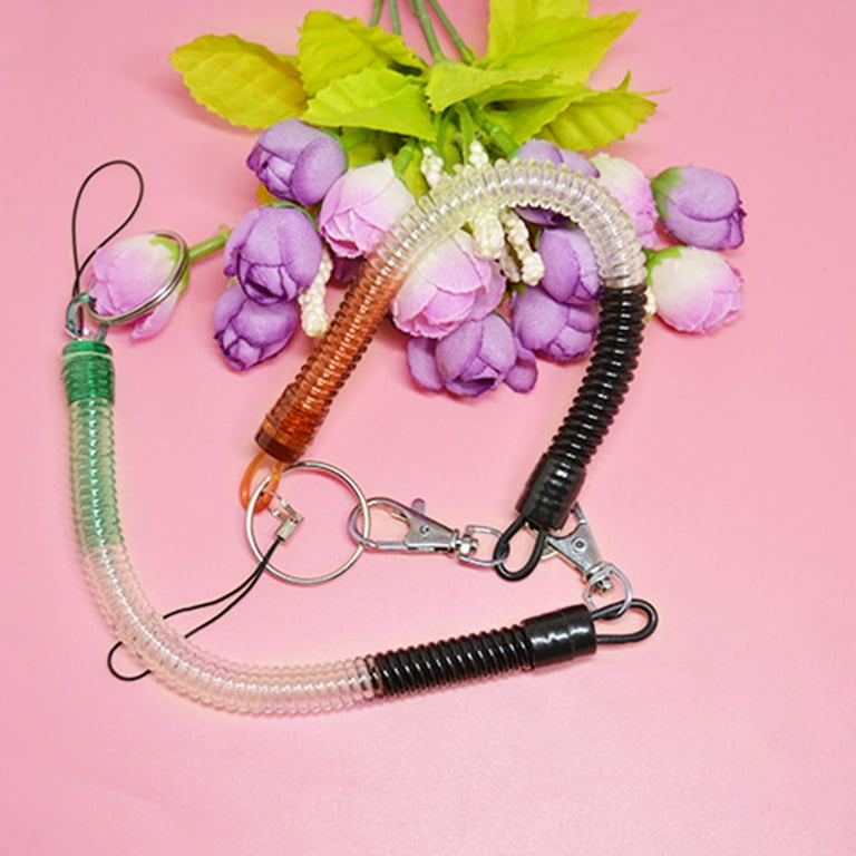 TureClos Wallet Phone Elastic Spring Coiled Plastic Key