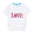 thumbnail image 5 of Sgkm Girls T Shirts Trendy Love Cute Printed Short Sleeve Crewneck Top Girls Clothes Summer Holiday Party Tee White 5-6 Years, 5 of 5
