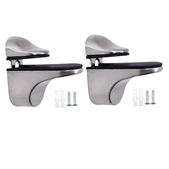 Reemplazo de abrazadera de soporte para estante de vidrio para vidrio de madera de 3-21mm con tornillos, soporte de Clip para baño, Hardware de Cepillado