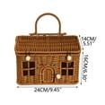 thumbnail image 3 of Hometravel Vintage Woven Willow Basket, Handcrafted House Shape Container with Door, Rustic Style Gift Display for Christmas, Decorative Storage Solution, 3 of 5