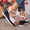 thumbnail image 4 of Dakaela Platform Sandals Women Comfortable Wedge Summer Shoes Stylish Strappy Casual Walking Sandal with Adjustable Straps Size 8.5, 4 of 7