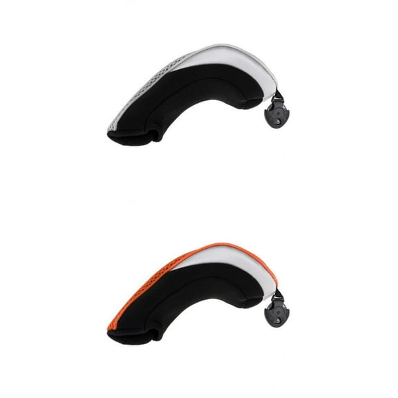 2pcs Mesh Golf Club Head Cover Hybrid Utility Headcover Protector Case With Interchangeable Number Tag Orange & Gray