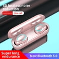 thumbnail image 2 of Sidaley Mini auriculares intrauditivos Bluetooth 5,0 impermeables auriculares manos libres inalámbricos 8D sonido estéreo auriculares deportivos Cables de audio/vídeo oro rosa, 2 of 5