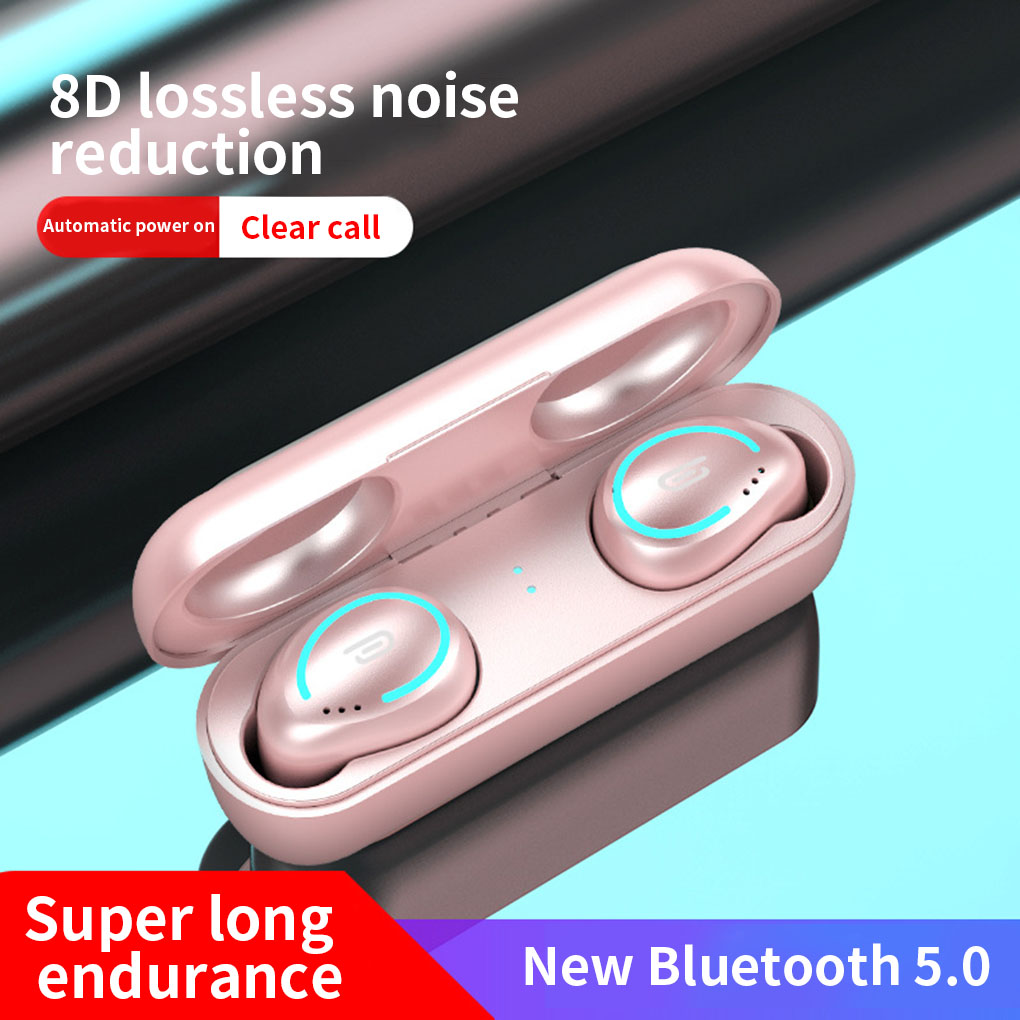 Wireless Double Ear Phone Bluetooth 5.0 Waterproof Headphone Sports Fitness  Headset