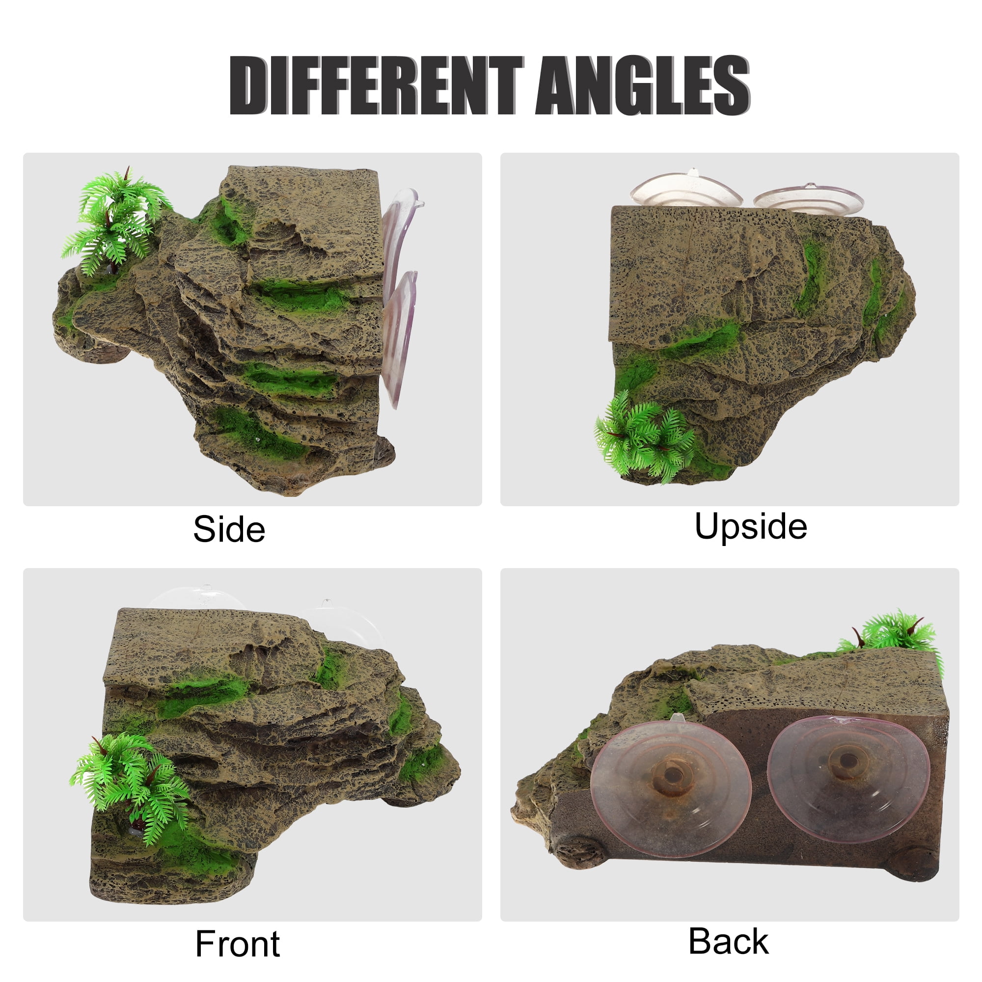 Unique Bargains Turtle Basking Platform Resin Tortoise Rock Aquarium Ornament 7.1"x6.6"x2.9" with Suction Cups