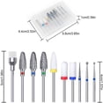 thumbnail image 3 of Juego de brocas de cerámica para uñas, 10 Uds., profesional, para quitar cutículas de gel acrílico, brocas de uñas de carburo de diamante acrílico, herramientas para manicura, pedicura, uso doméstico, 3 of 5