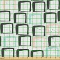 thumbnail image 2 of Ambesonne Retro Fabric by the Yard Upholstery, Memphis Vibes Squares Grunge, 1 Yard, Mint Green Rose and Dark Grey, 2 of 5
