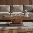thumbnail image 3 of GZXS 47" Rectangular Coffee Table, Modern Wood Accent Center Table for Living Room, Home Office, Easy Assembly, Walnut, 3 of 8