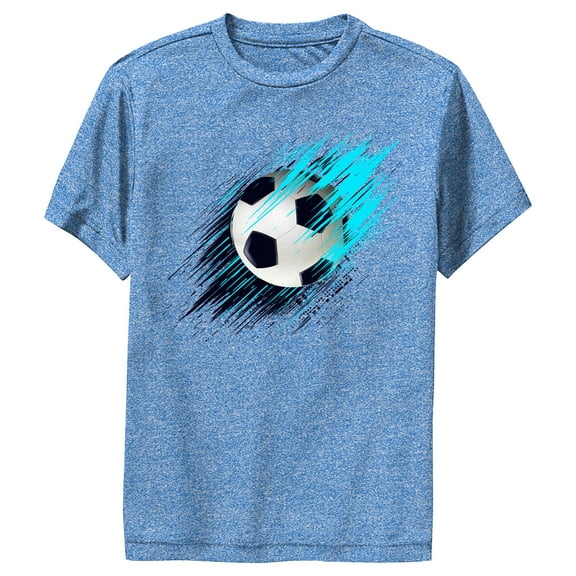 Boy's Lost Gods Blue Soccer Ball Soaring Performance Graphic Tee Royal Blue Heather Medium