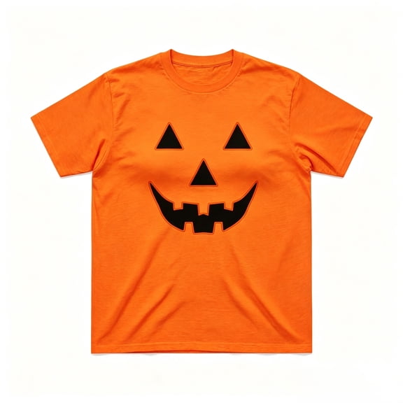 LILIYA Halloween Shirts for Men Jack-O'-Lantern Face Plus Size Funny Adult Family Couple Tshirts Casual Short Sleeve Crew Neck Novelty Graphic Tee