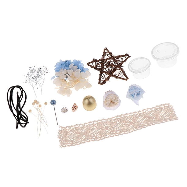 De Estrella De Mimbre De Ratán De 11 Cm, De Flores, Para Puerta Delantera, Rústica, De Granja, Decoración De De Coc Azul claro Macarena Kits de flores de rosa eterna de bricolaje