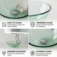 thumbnail image 6 of Renovators Supply 11 5/8" Tempered Glass Round Bathroom Vessel Sink with Drain Clear Mini Bowl Sink, 6 of 15