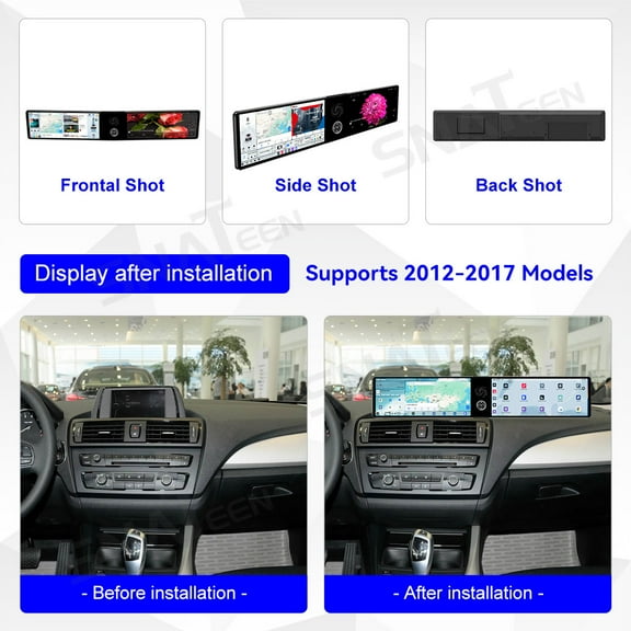 Dual 12.3 inch Carplay Screen/Radio/Multimedia Player for BMW 1/2 Series F20 F21 2012-2017 Models Universal Car Navigation/GPS Upgrade Headunit Android Display 1080P Touch Screen Replace System