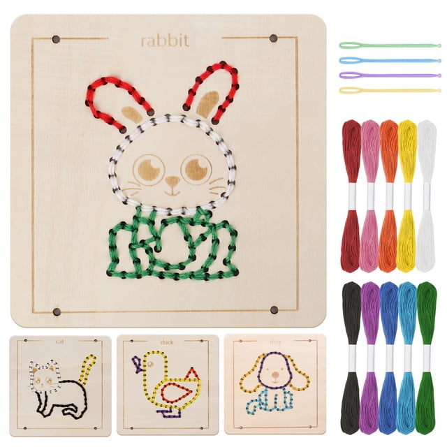 Kit de costura de madera Lacing Toy Montessori para niños de 1 a 4 años