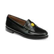 G.H.BASS Women's Black Leather Whitney Smiley Emoji Weejuns Loafer Flats