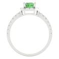 thumbnail image 4 of 0.89 ct Princess Cut Simulated Green Diamond Halo Engagement Ring for Women in 18K White Gold, 4 of 5