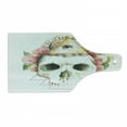 thumbnail image 1 of Skull Cutting Board, Traditional Mexican Sugar Skull with Eye Sign and Geometric Triangle, Decorative Tempered Glass Cutting and Serving Board, Wine Bottle Shape, Multicolor, by Ambesonne, 1 of 1