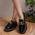 thumbnail image 6 of Wensltd Fashion Loafers for Women Black Solid Color Round Toe Chunky Heel Thick Sole Party Shoe, 6 of 9