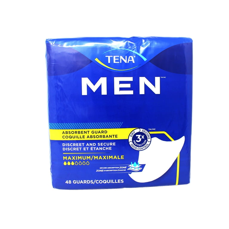 Tena Men Incontinence Protective Guards, Moderate/Level 2 Absorbency, 48 Count