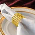 thumbnail image 4 of Gold Napkin Rings 50 Pack, Rhinestone Hollow Design for Wedding Table Decor, Dinner Table Decoration, Dining Table Centerpiece, 5 X 2 Inch, Gold Table Decor for Parties and, 4 of 5