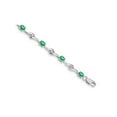 thumbnail image 2 of Gem & Harmony 2.20 Carat (Ctw) Emerald  Bracelet in 14K White Gold for Women, 2 of 3