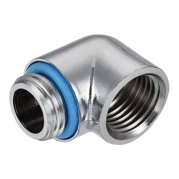 90? Male to Female Extender Fitting G1/4 for Computer Water Cooling System Silver