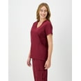 thumbnail image 3 of Hanes Comfort Fit Scrubs Women's Scrub Top Afternoon Burgundy S, 3 of 10