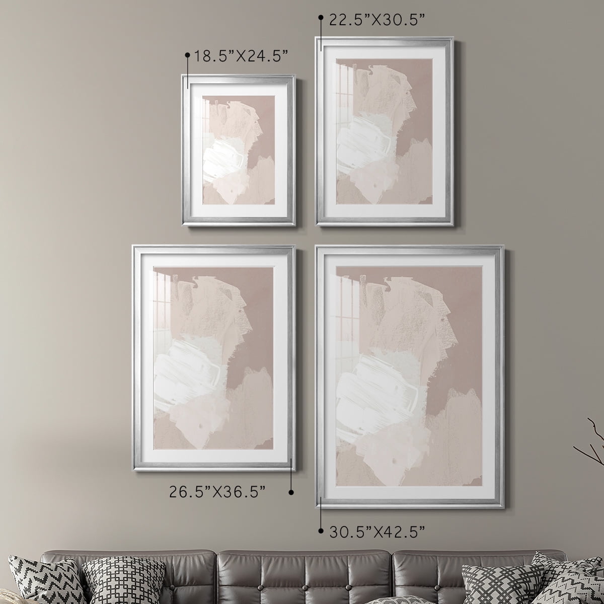 Wexford Home Cloud Slate I Premium Framed Print, 22.5" x 30.5" - Ready to Hang, Silver (Set of 2)