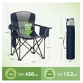 thumbnail image 3 of Folding Camping Chair Oversized Heavy Duty Padded Outdoor Chair with Cup Holder Storage and Cooler Bag, 450 LBS Weight Capacity, Thicken 600D ,2 Pack, 3 of 9