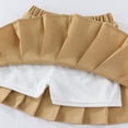 thumbnail image 5 of Girls Solid Color Pleated Skirt, Korean Style School Uniform Skirt with Anti-Slip Lining, Casual High Waist Skirt for Teen Girls Daily Wear Khaki 130, 5 of 7