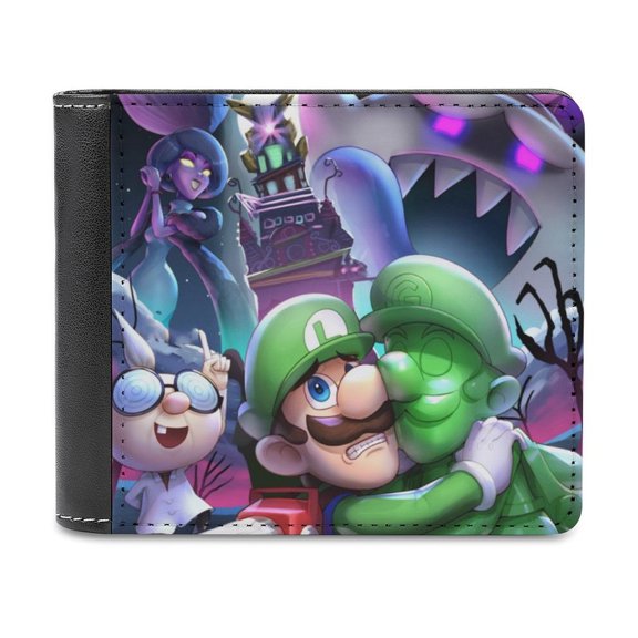 Brother Luigi's Mansion PU Leather Wallet With Card Slots Bifold Wallet Money Organizers Holder Gift For Men And Women