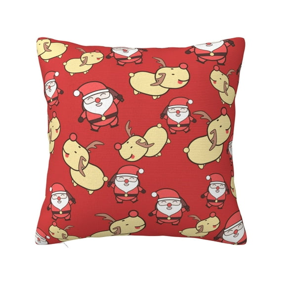 ZICANCN Decorative Throw Pillow Covers , Santa Claus Couch Sofa Decorative Knit Pillow Covers for Living Room Farmhouse 16"x16"