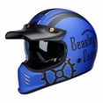thumbnail image 3 of Casco de motocicleta Black Flame, estilo vintage, de cara completa, resistente al desgaste, accesorios de carreras, transpirable, para motocross, protección anticaídas, 3 of 5