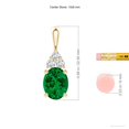 thumbnail image 3 of ANGARA Lab Grown 2.25 Ct Emerald Solitaire Pendant with Trio Lab Diamond for Women in 14K Yellow Gold (Size-10x8mm) | May Birthstone, Anniversary, Jewelry Gift for Women | Lab-Grown Emerald Necklace, 3 of 8