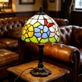 thumbnail image 6 of Vintage Stained Glass Table Lamp, Plug-in Decorative Bedside Lamp for Bedroom, Living Room & Study, 6 of 7