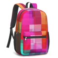 thumbnail image 2 of Pink and Red Checkered Pattern 17" School Backpacks for Teens,Waterproof Oxford Fabric,S-Shape Padded Straps for School,Travel,Hiking,Camping, 2 of 6