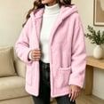 thumbnail image 2 of Liuinsasek Womens Loose Fuzzy Outerwear Solid Color Fashionable Hooded Warm Long-Sleeved Fleece Fluffy Jacket with Pockets for Winter, 2 of 9