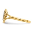 thumbnail image 4 of Diamond2Deal 14K Two-tone Gold Diamond-cut Cross Ring for Women Size 7, 4 of 7