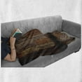 thumbnail image 6 of Popstar Party Soft Flannel Fleece Blanket, Electric Guitar in the Wooden Room Country House Interior Music Theme, Cozy Plush for Indoor and Outdoor Use, 50" x 60", Brown Black White, by Ambesonne, 6 of 6