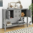thumbnail image 3 of Console Table Buffet Sideboard, Upgraded Buffet Cabinet Sideboard with 4 Storage Drawers 2 Cabinets and Bottom Shelf, Wood Console Table Storage Cabinet for Dining Room Home, Antique Gray, 3 of 12