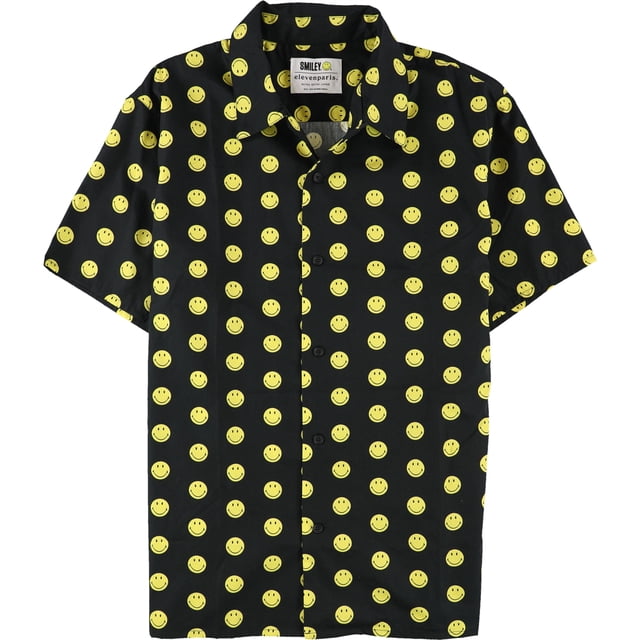 Elevenparis Hombre Smiley Button Up Shirt negro L