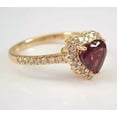 thumbnail image 2 of 2Ct Heart Cut Simulated Red Garnet Halo Engagement Ring 14K Yellow Gold Plated 925 Sterling Silver For Her, 2 of 5