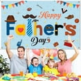 thumbnail image 2 of 7x5ft Blue Happy Father's Day Backdrop Dad Grandpa Background Family Home Indoor Outdoor Festival Party Decorations Banner Photo Booth Props, 2 of 6
