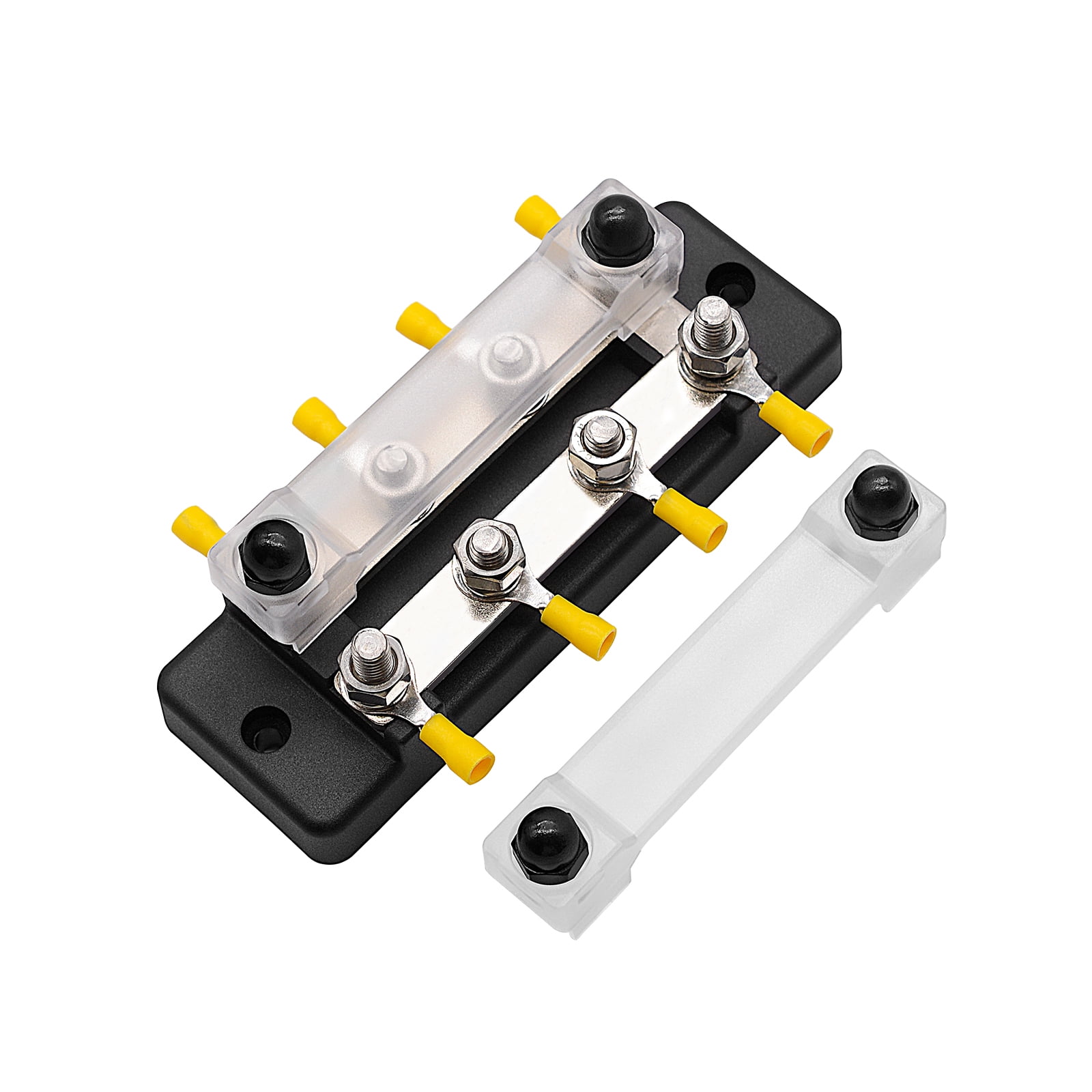 8 Terminal Bus 150A BusBar Block with Cover Ground Distribution Power Distribution Terminal Block for w/ 8 M6 Screws