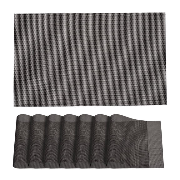 Unique Bargains Durable PVC Washable Woven Place Mat for Dining Tables and Home Use Brown