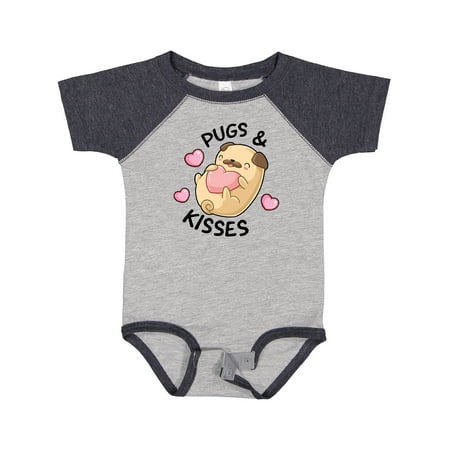 

Inktastic Valentines Day Pugs & Kisses with Hearts Boys or Girls Baby Bodysuit