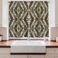 thumbnail image 2 of Ambesonne Tribal Kitchen Curtains, Ethnic Ikat Print Style Art, 55"x39", Chocolate Seafoam, 2 of 3