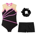 thumbnail image 3 of YONGHS Kids Girls Sport Dance Outfits Ballet Dance Leotard with Athletic Shorts Dancewear Hot Pink 6, 3 of 7