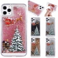 thumbnail image 2 of Funda de teléfono de Feliz Navidad para iPhone, carcasa trasera con purpurina, arena movediza dinámica, 15, 14, 12, 11, 13 Pro Max, 11Pro, 2 of 5